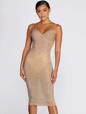 Tarryn Bring the Sparkle Heat Stone Midi Dress