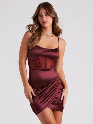 Paris Satin Corset Mini Dress