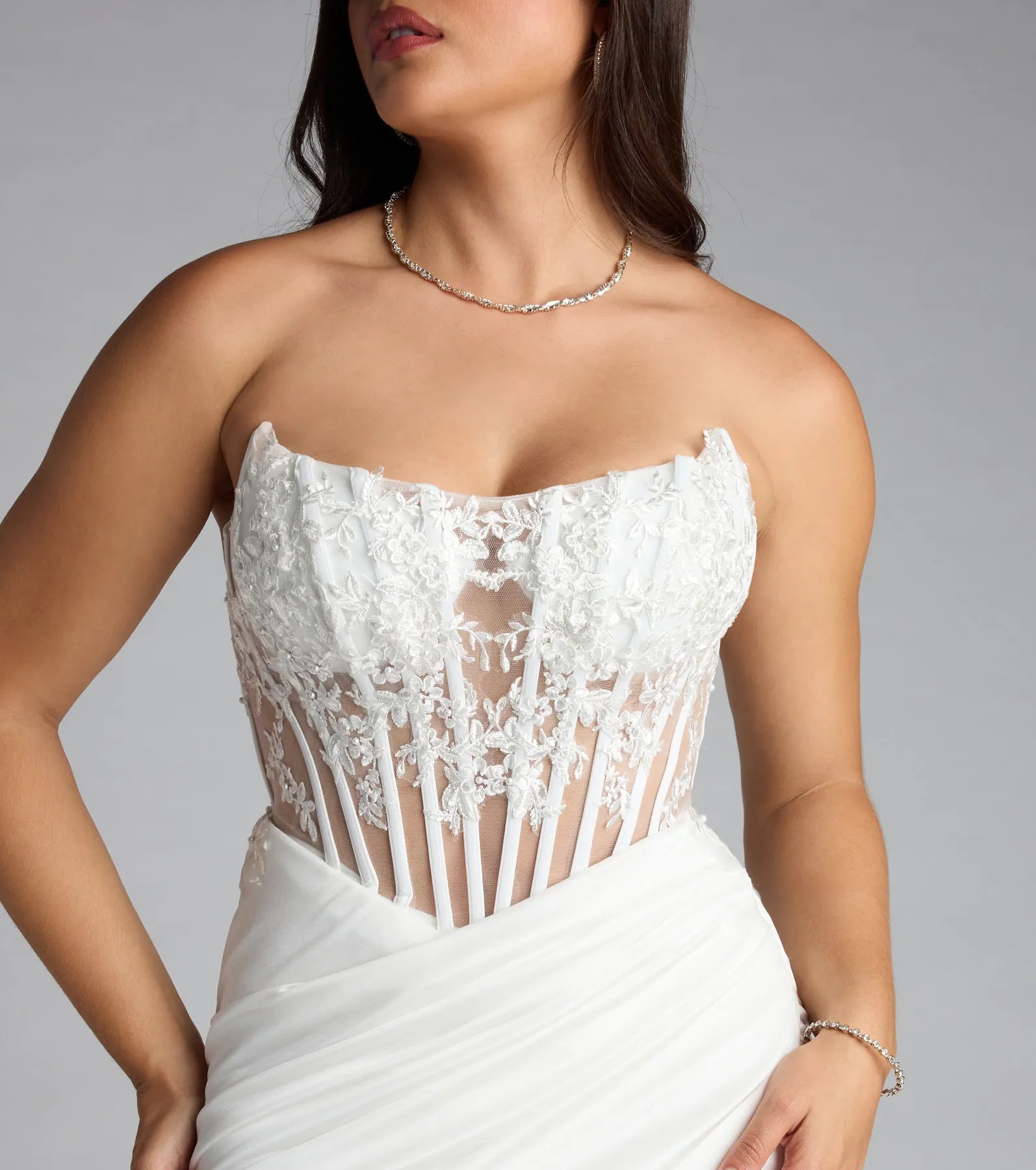 Shayla Strapless Corset Lace Formal Dress - Image 18