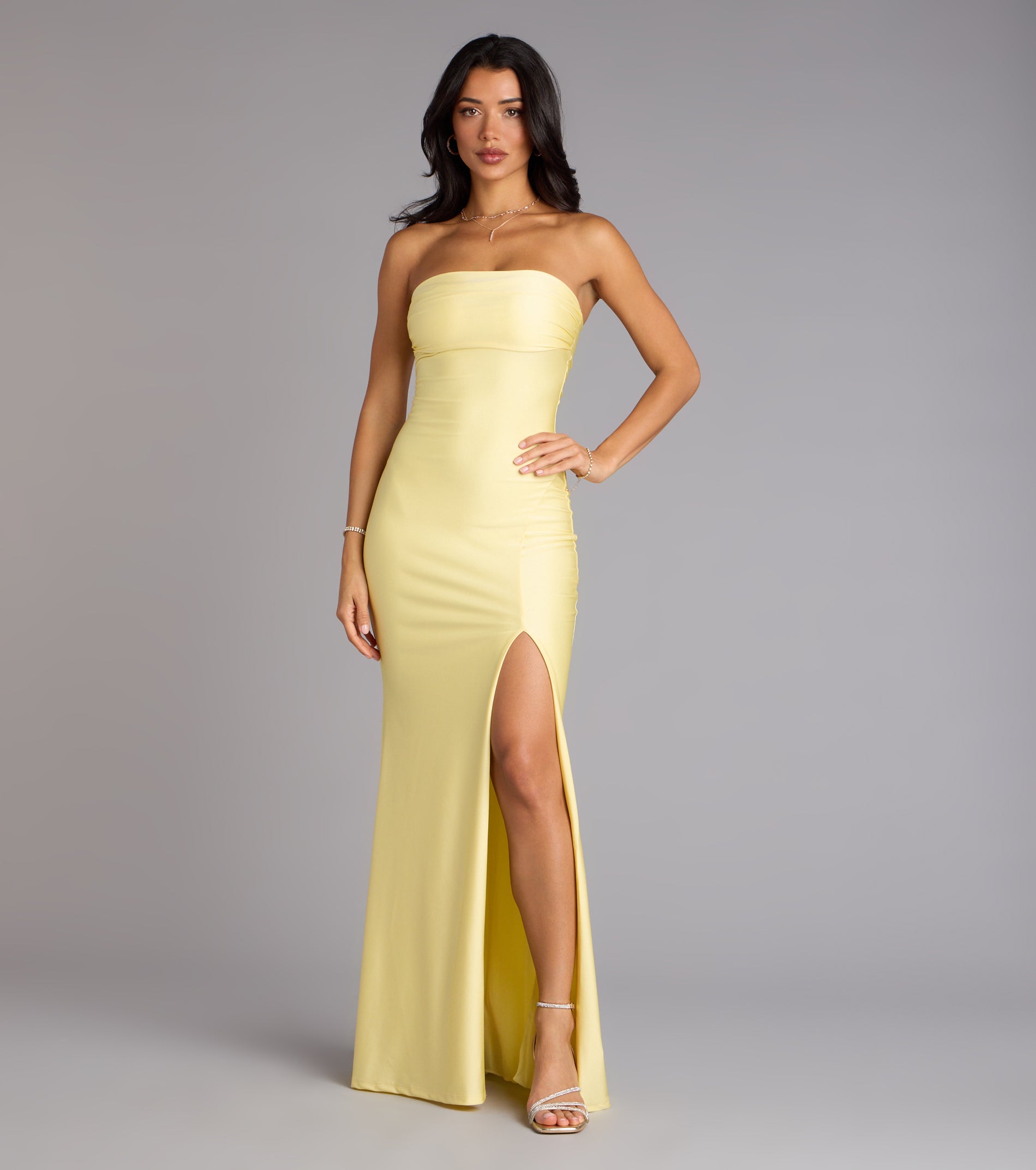 Cheryl Strapless Slit Mermaid Formal Dress - Image 17