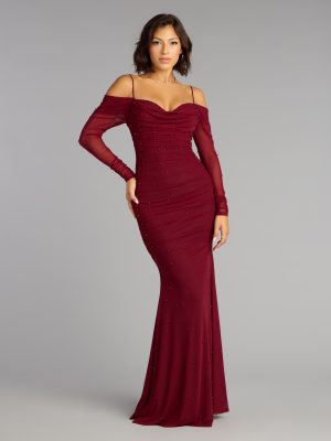 Lindsey Pearl Cold Shoulder Mermaid Formal Dress
