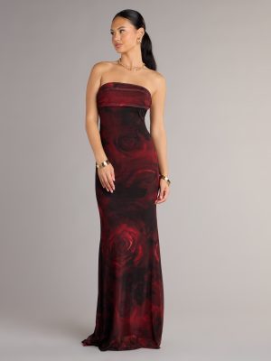 Renata Strapless Abstract Mermaid Formal Dress