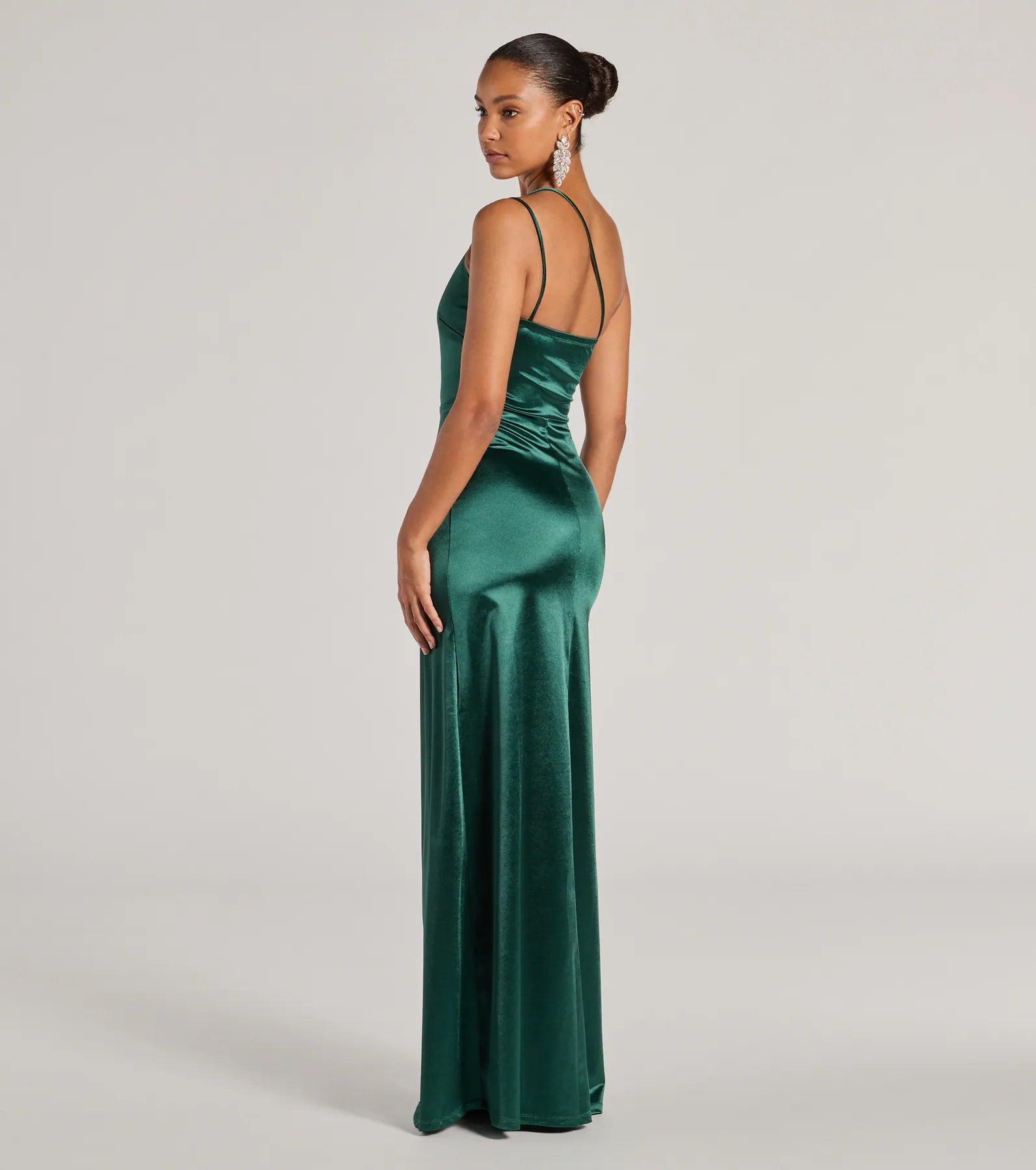 Rhiannon One-Shoulder Satin Long Dress - Image 2