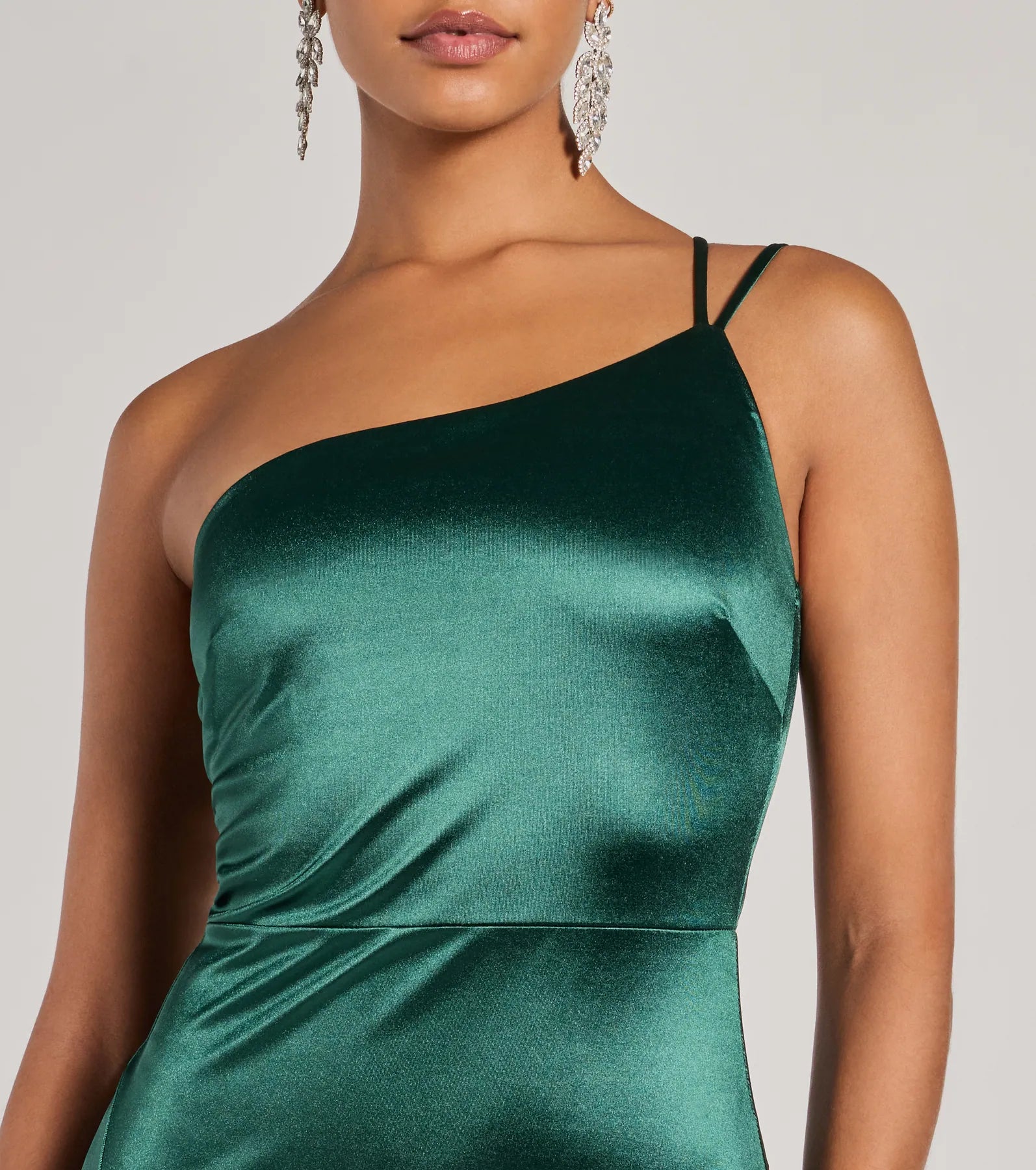 Rhiannon One-Shoulder Satin Long Dress - Image 3