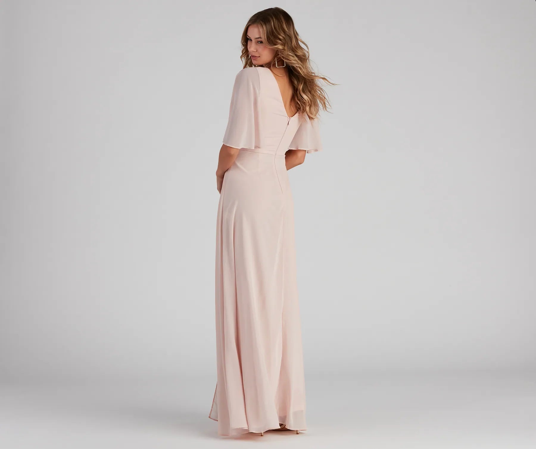 Greta Formal High Slit Chiffon Dress - Image 2