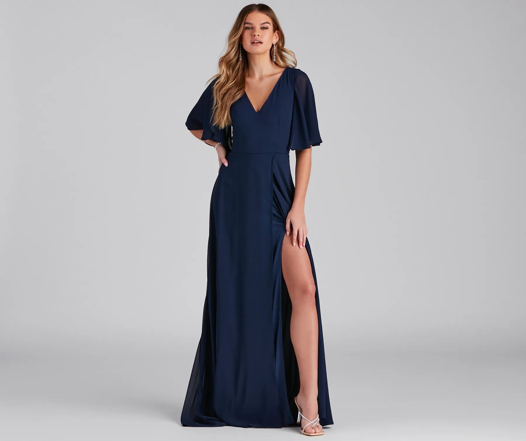 Greta Formal High Slit Chiffon Dress - Image 13