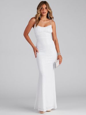 Arely Formal Sequin Scoop Neck Long Dress