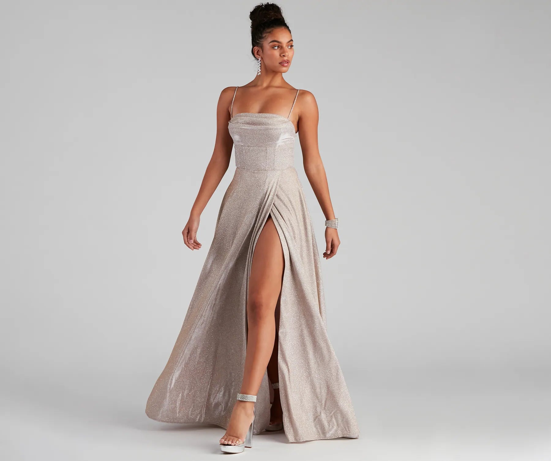 Denice Corset A-Line Wrap Formal Dress - Image 3
