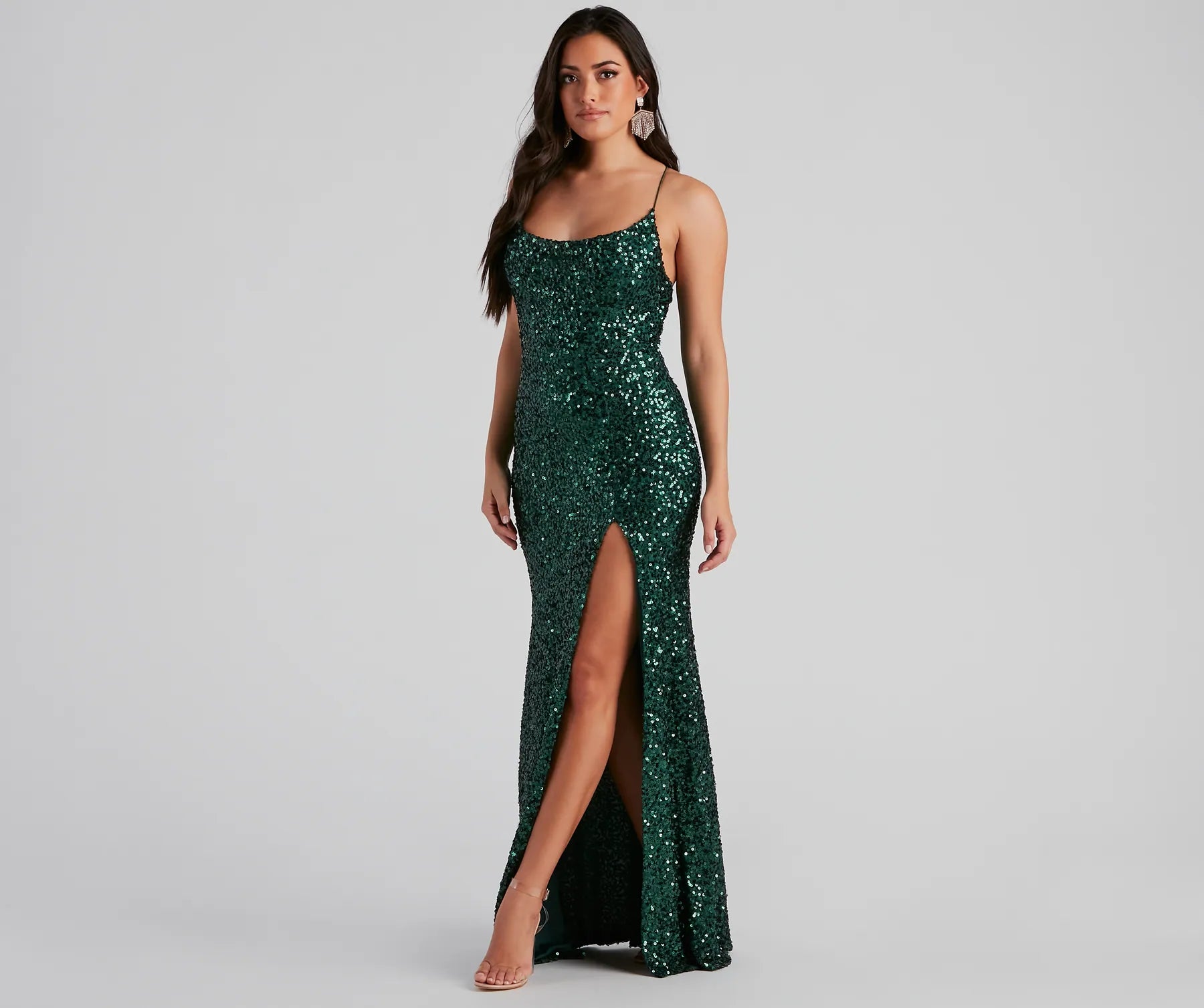 Esperanza Formal Sequin Cowl Dress - Image 6