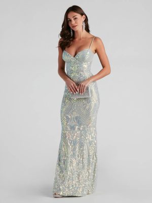 Teagan Sequin Slim-Fit Formal Dress