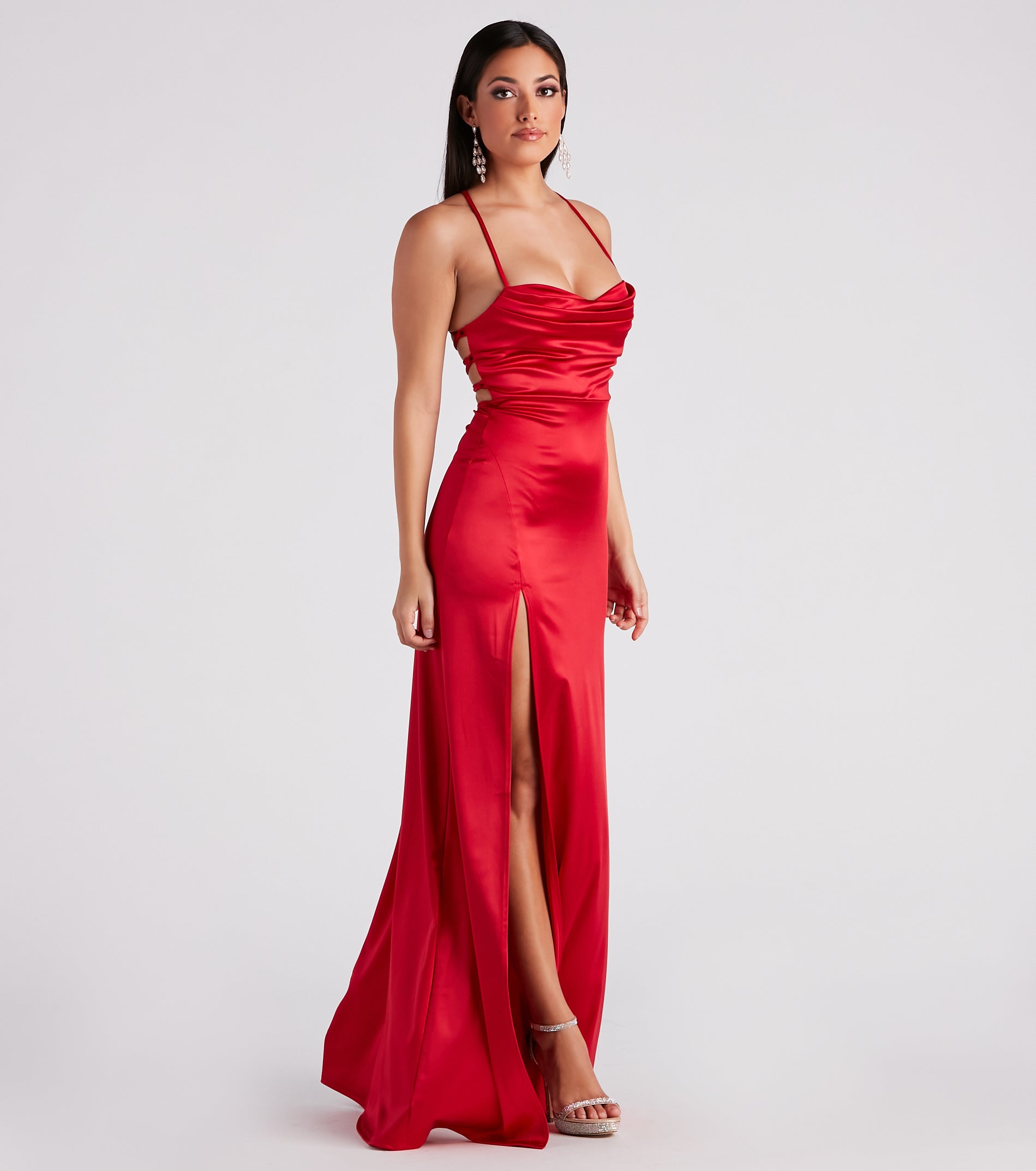 Trixie Formal Satin A-Line Dress - Image 7