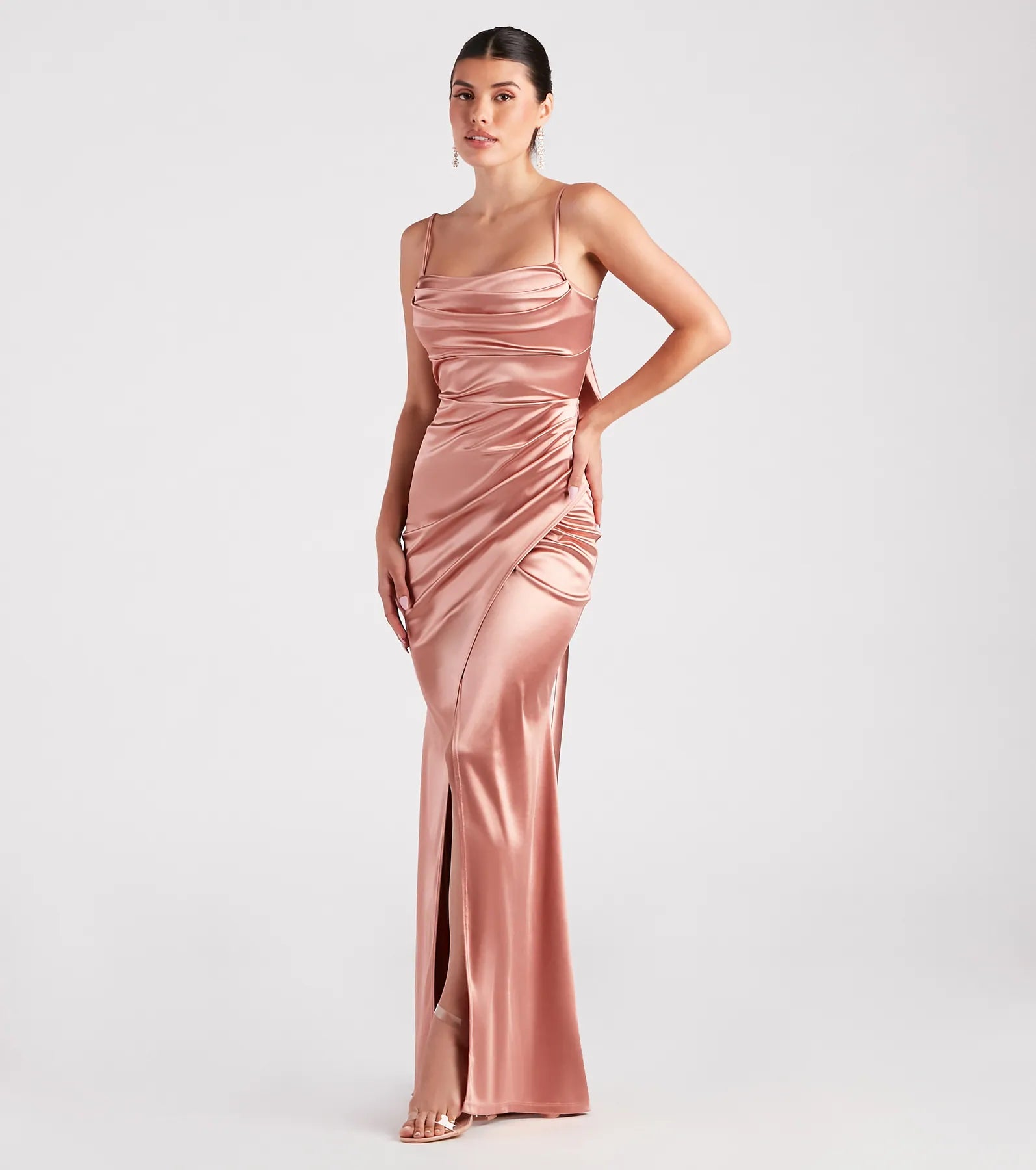 Laurel Formal Satin Tie-Back Mermaid Dress - Image 3