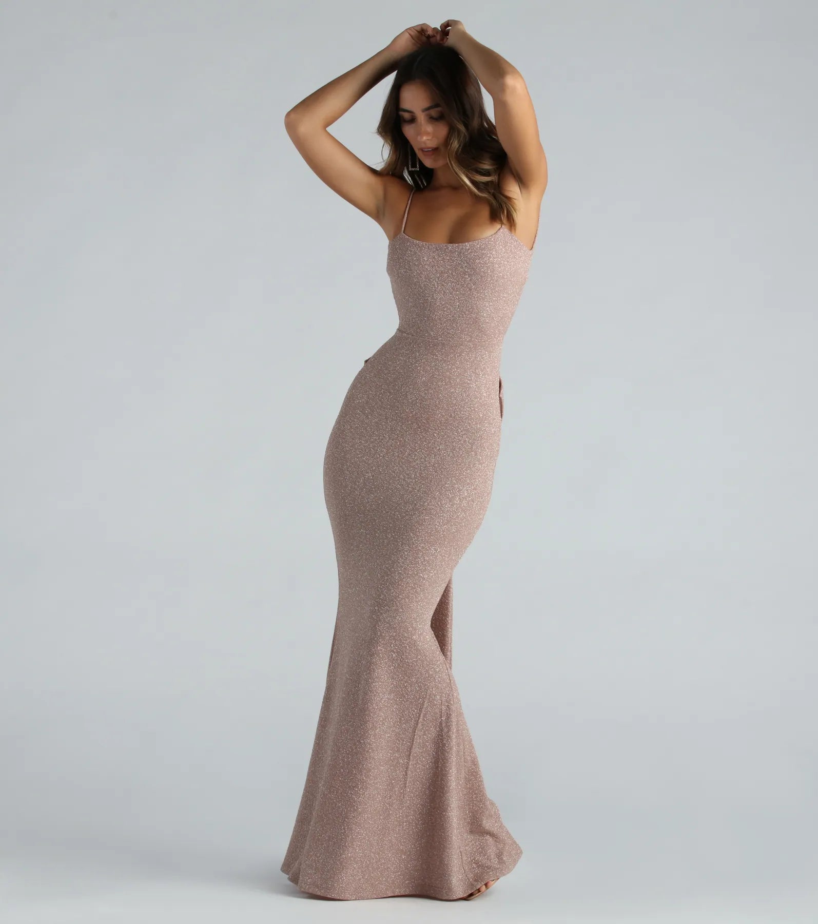 Gwendolyn Glitter Knit Bow-Back Mermaid Dress - Image 7