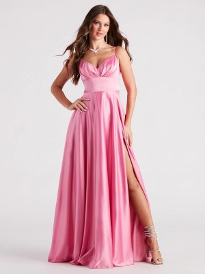 Gillian Formal Satin A-Line Dress