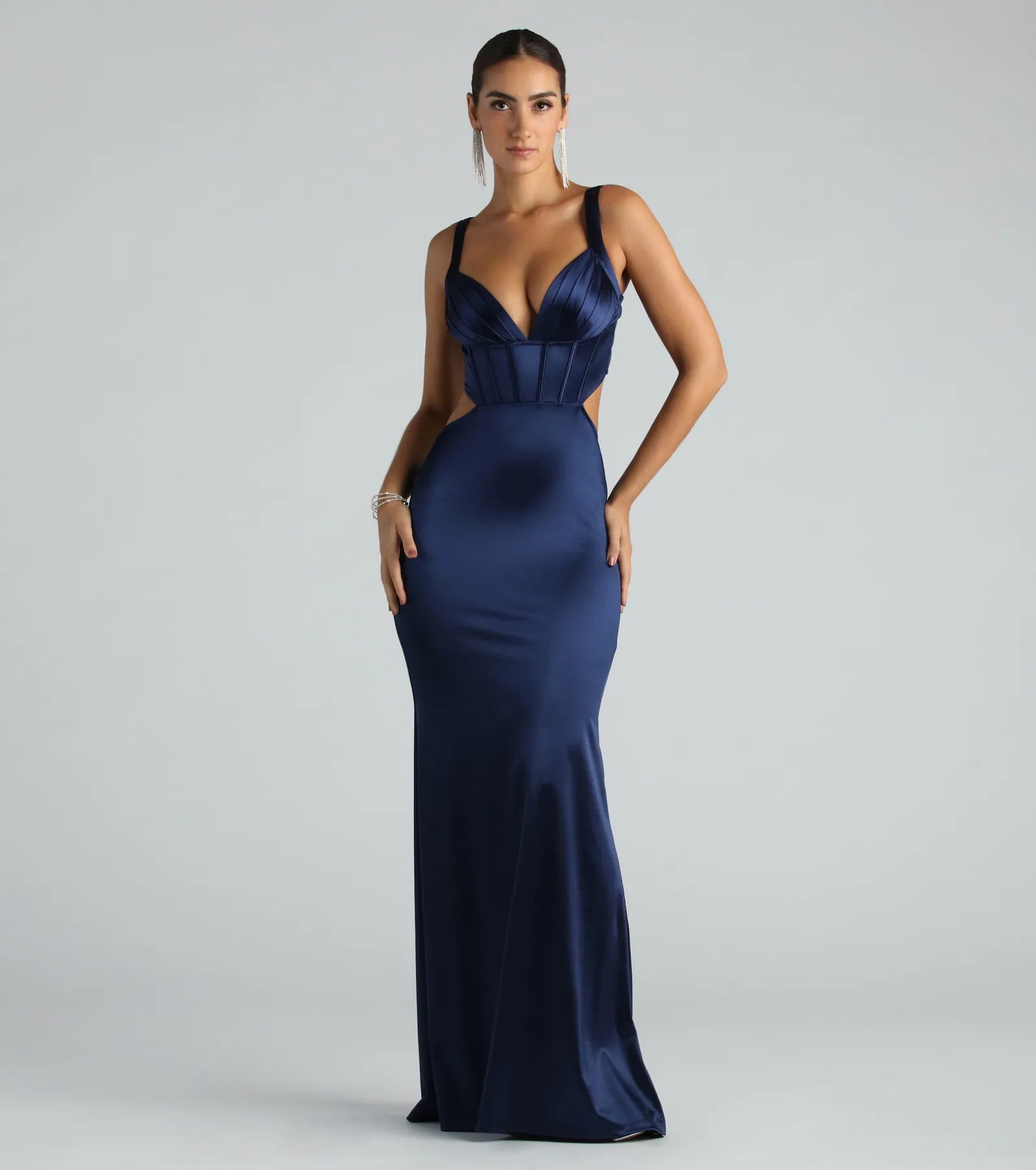 Sloane Satin Corset Formal Dress - Image 13