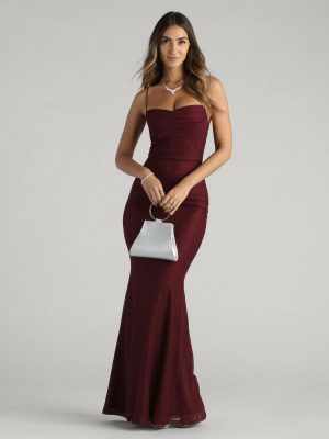 Addison Glitter Mesh Formal Dress