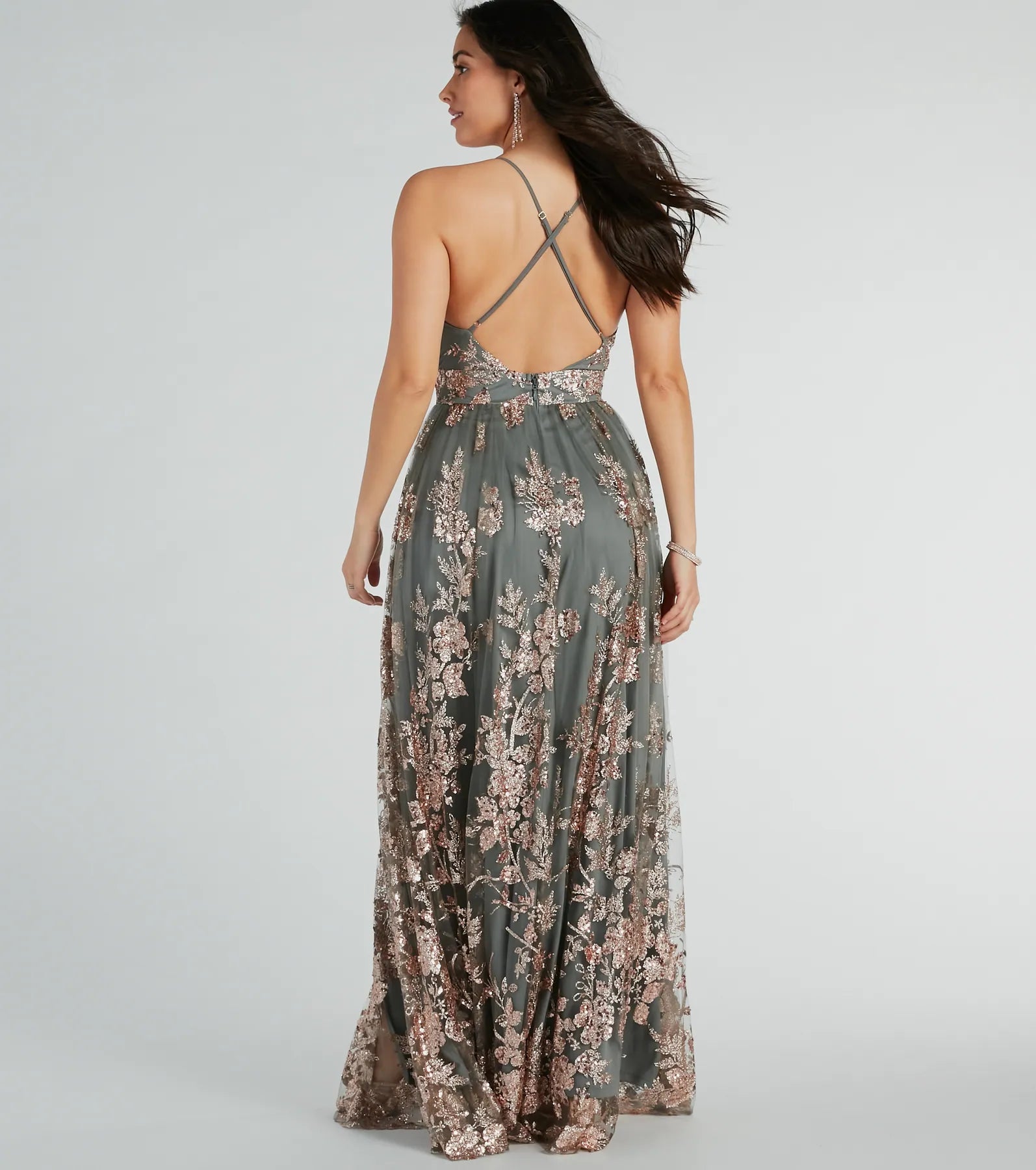 Ayva A-Line Glitter Sequin Tulle Formal Dress - Image 2