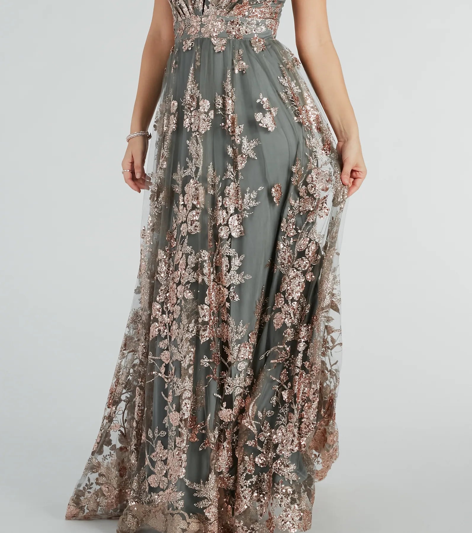 Ayva A-Line Glitter Sequin Tulle Formal Dress - Image 3