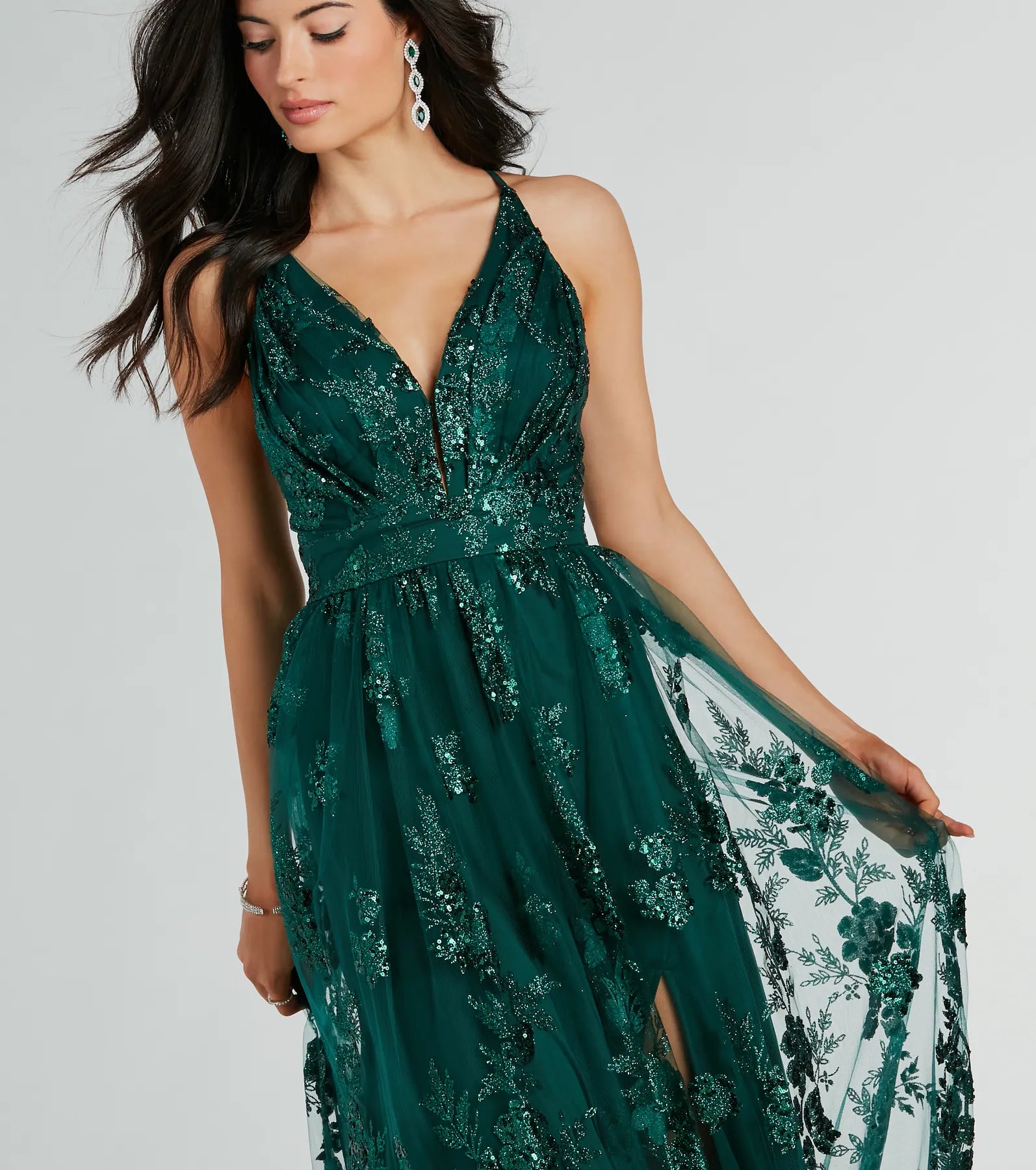 Ayva A-Line Glitter Sequin Tulle Formal Dress - Image 8