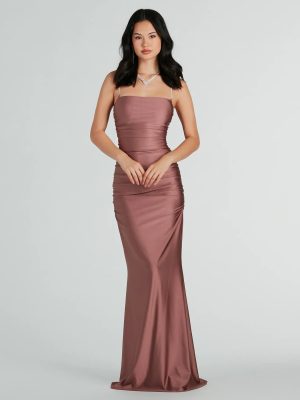 Eliena Formal Rhinestone Strap Mermaid Dress
