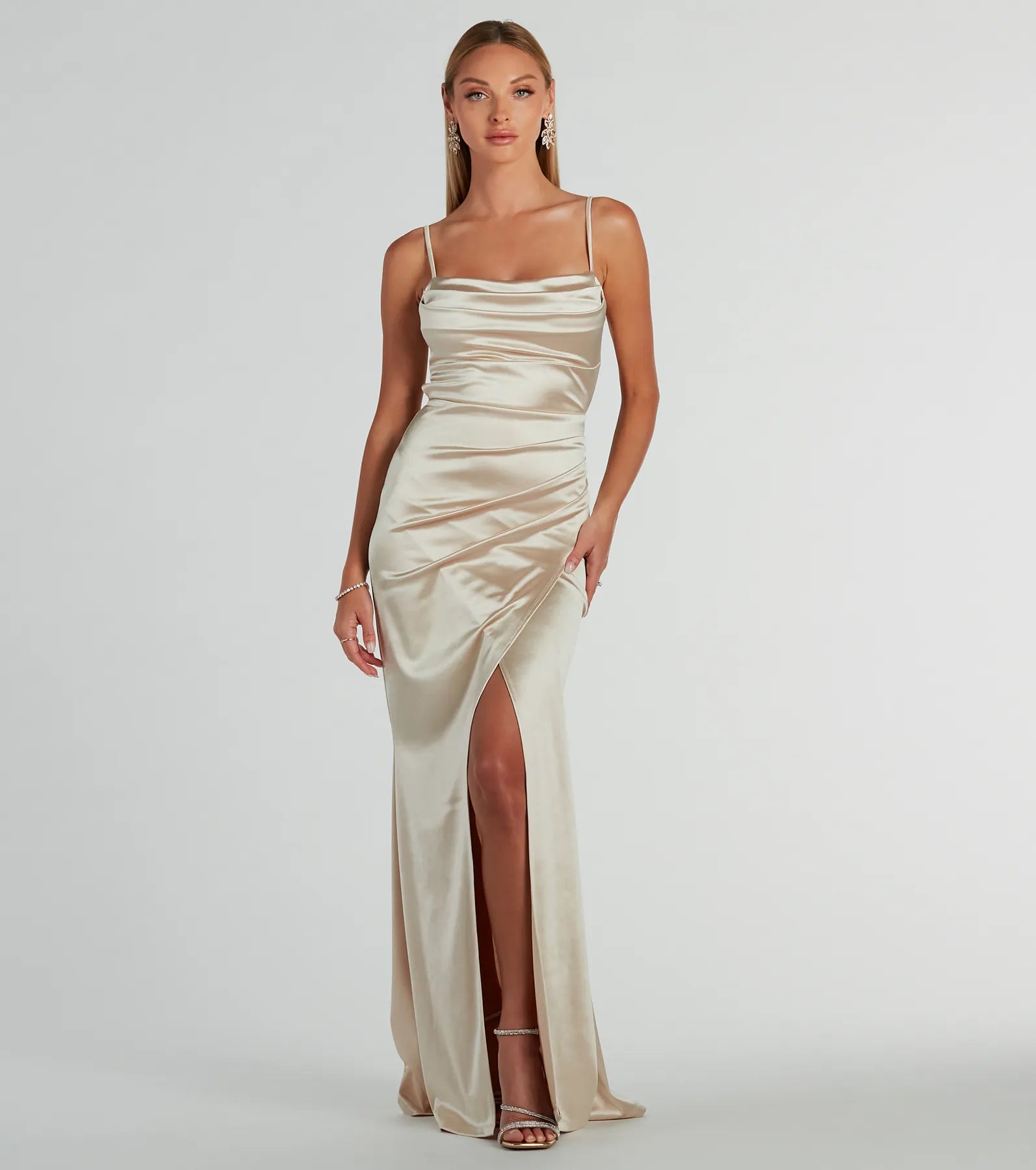 Laurel Formal Satin Tie-Back Mermaid Dress - Image 13