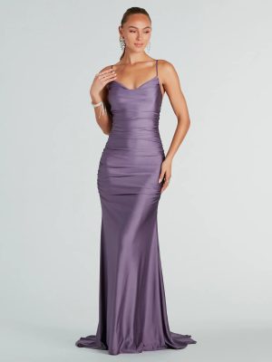 Whitley Formal Ruched Long Mermaid Dress