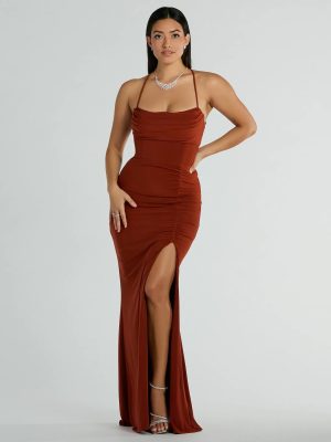 Ashley Sleeveless Bow Mermaid Formal Dress