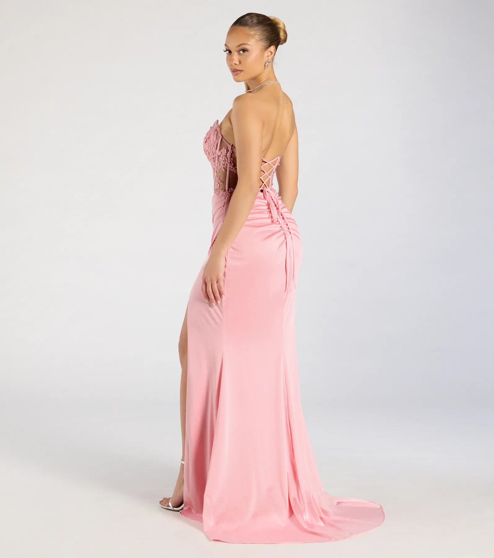 Shayla Strapless Corset Lace Formal Dress - Image 13