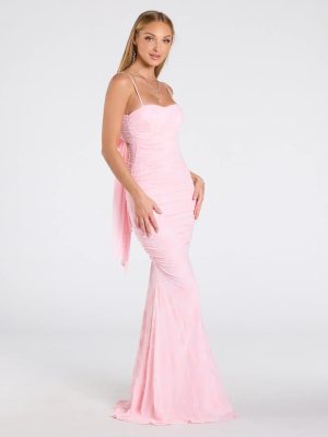 Jaymie Tie-Back Floral Velvet Mermaid Formal Dress