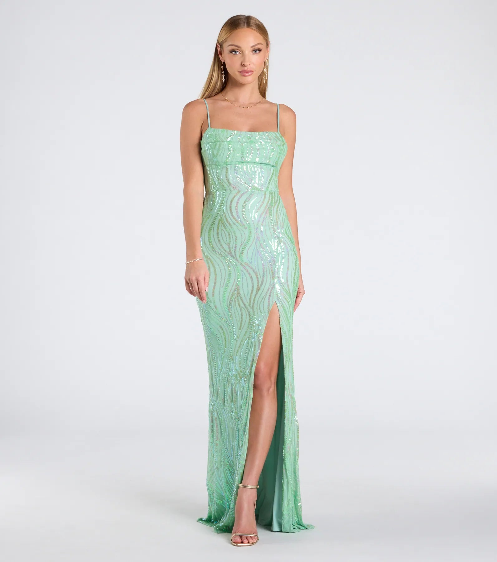 Ashleigh Lace-Up Corset Sequin Formal Dress - Image 5