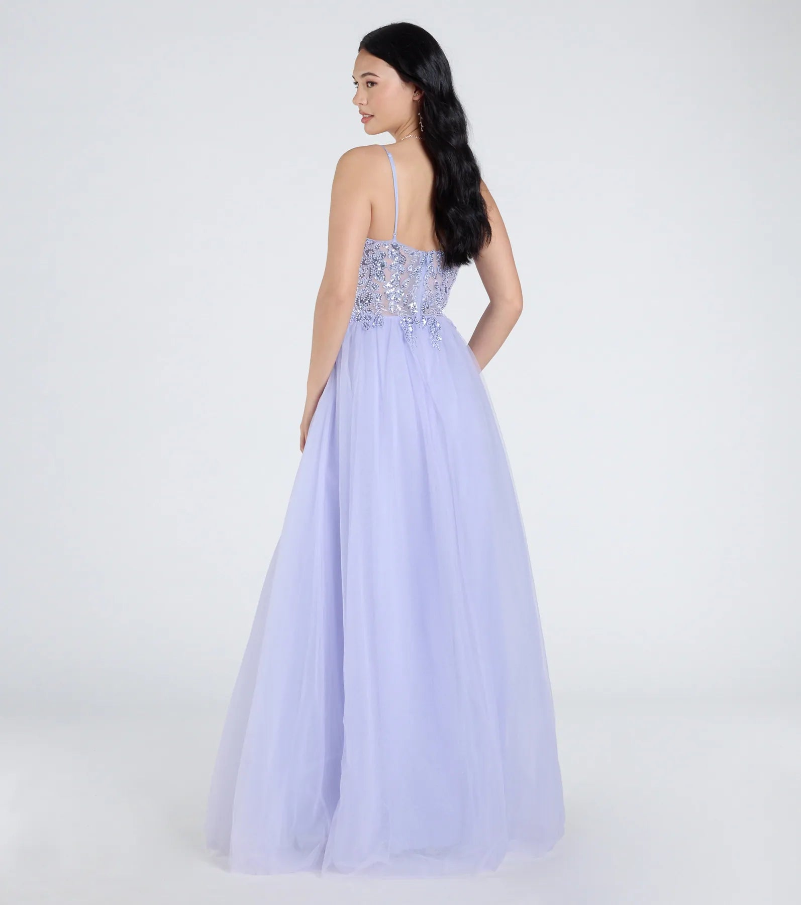 Alia Sequin Applique A-Line Tulle Formal Dress - Image 7