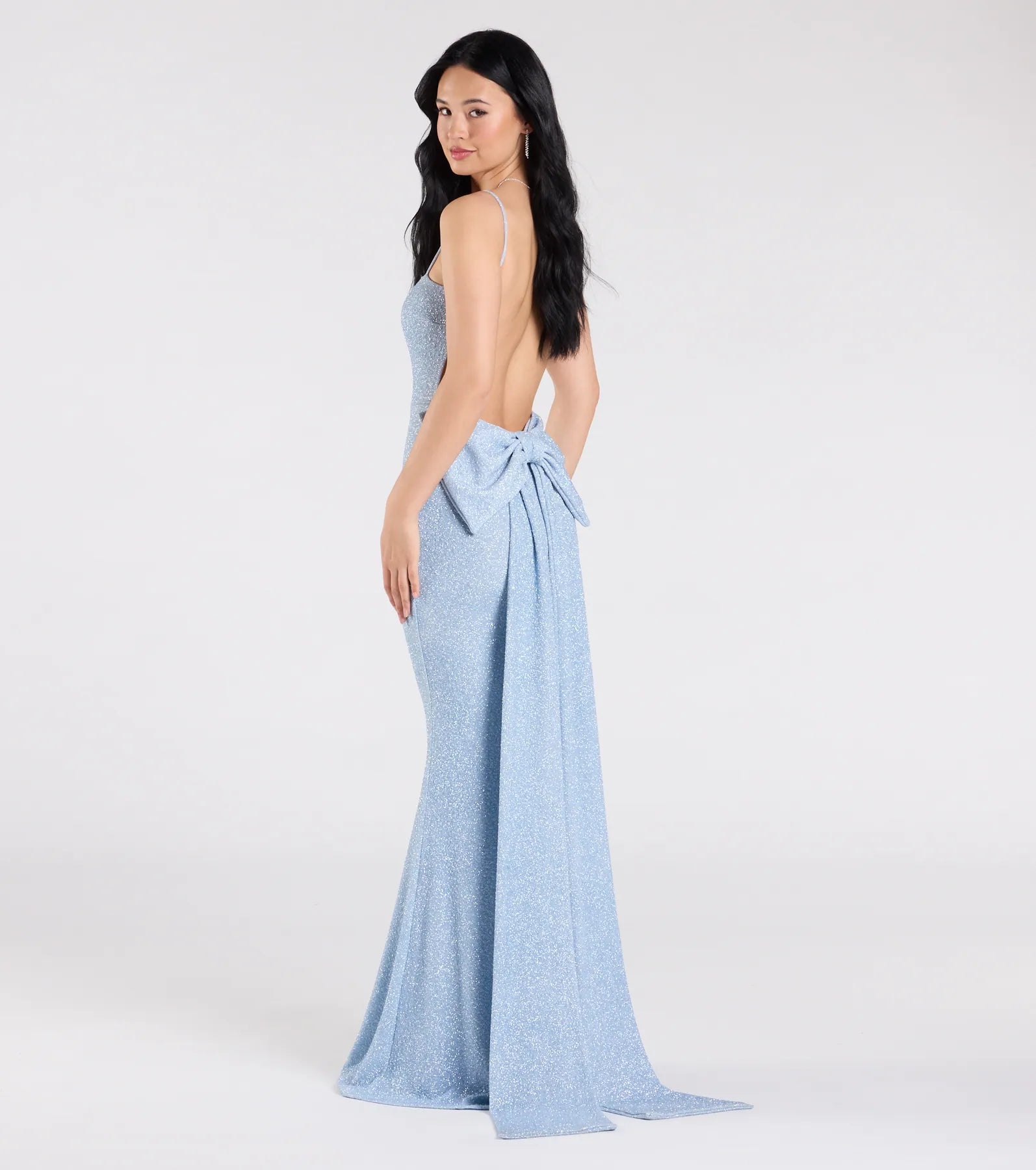 Gwendolyn Glitter Knit Bow-Back Mermaid Dress - Image 21