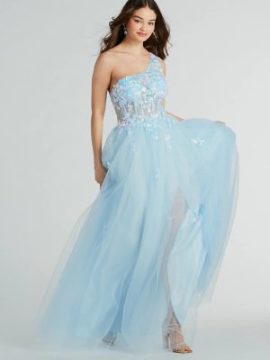 Arie Floral Applique Sequin A-Line Ball Gown