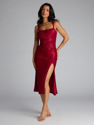 Laced in Drama Floral Midi Dress