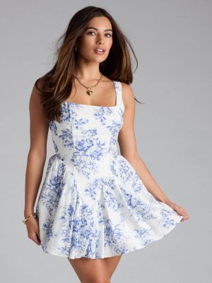 Charming Impression Floral Skater Dress