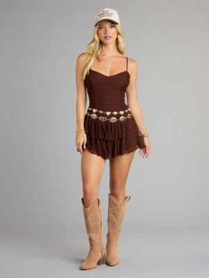 Flirty Flair Lace Ruffle Mini Dress