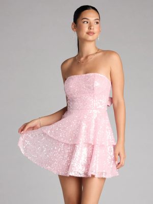 Twirl Queen Vibes Sequin Skater Dress