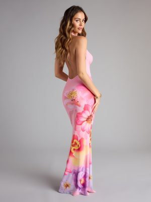 Slip Into Something Floral Mesh Maxi Dress