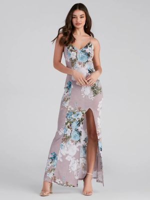 Blooming Floral Knit Maxi Dress