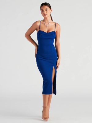 Shape Of You Crepe Cowl Midi Dress