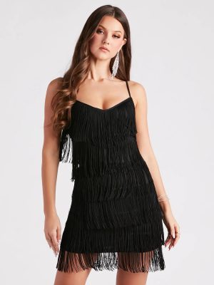 Shake And Shimmy Fringe Mini Dress