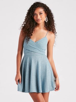 Twirl And Glow Glitter Skater Dress