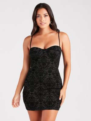 Sleek And Unique Ponte Velvet Mini Dress