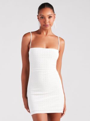 Wonderstruck Rhinestone Velvet Bodycon Mini Dress