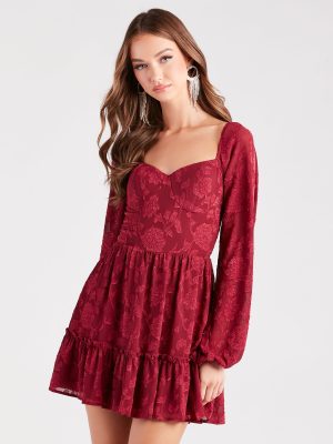 Shadow Blooms Floral Skater Dress