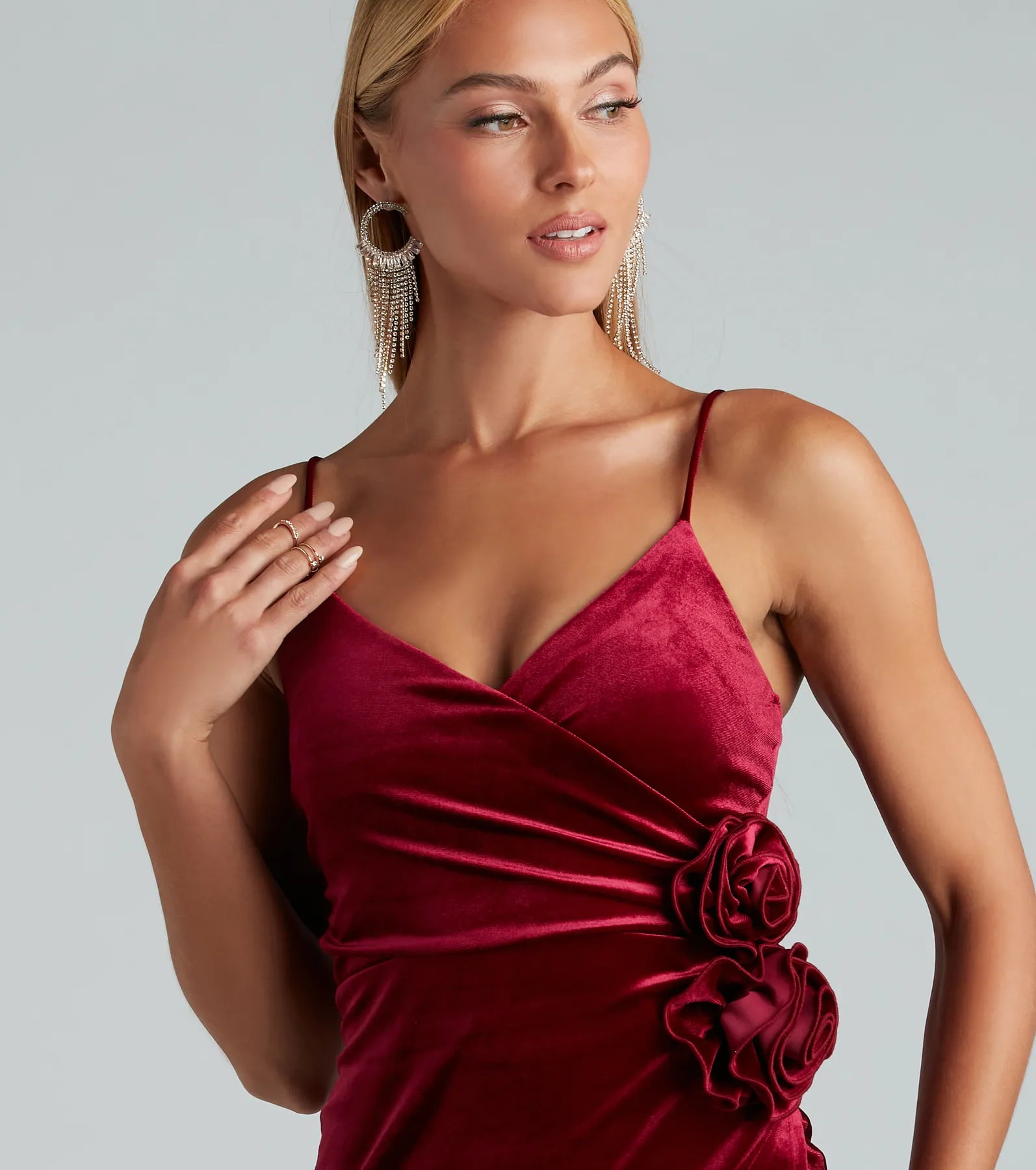 Elevated Romance Rosette Velvet Mini Dress - Image 4