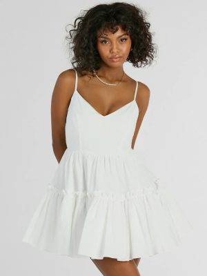 Adorable Flair Tiered Ruffled Skater Dress