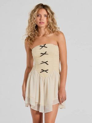 Prettiest Pick Strapless Bow A-Line Mini Dress