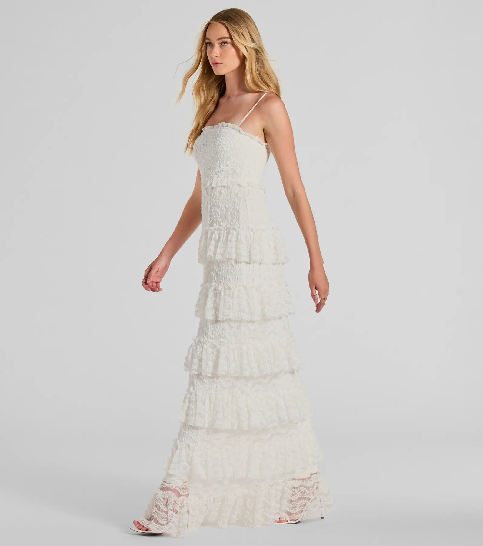 Follow Your Heart Sleeveless Ruffled Lace Maxi Dress - Image 4