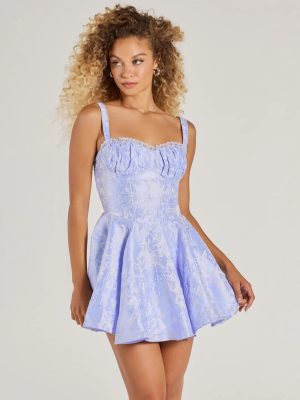 Sweet Romance Lace Trim Corset Skater Dress